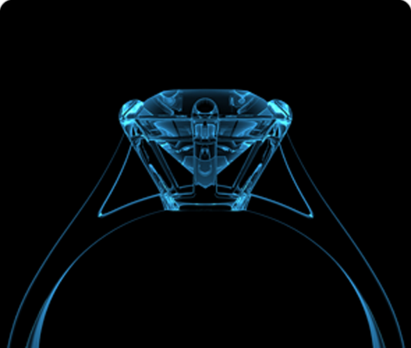 X-Ray image of diamond engagement ring